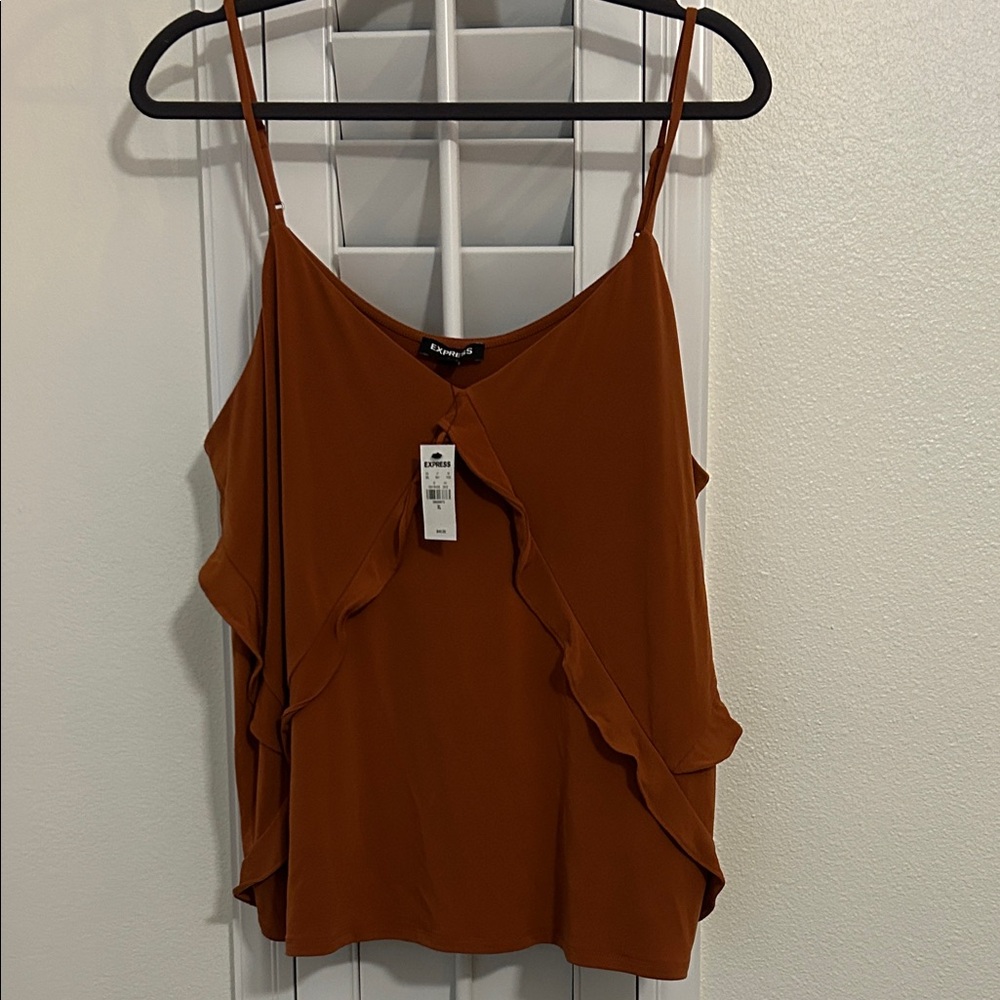 NWT Express Rust Ruffled Camisole